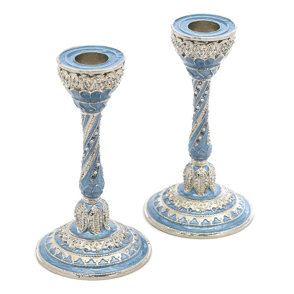 Capri Candlestick Pair in Light Blue