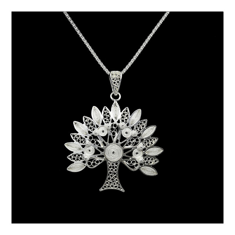 Sterling Silver Tree of Life Filigree Necklace