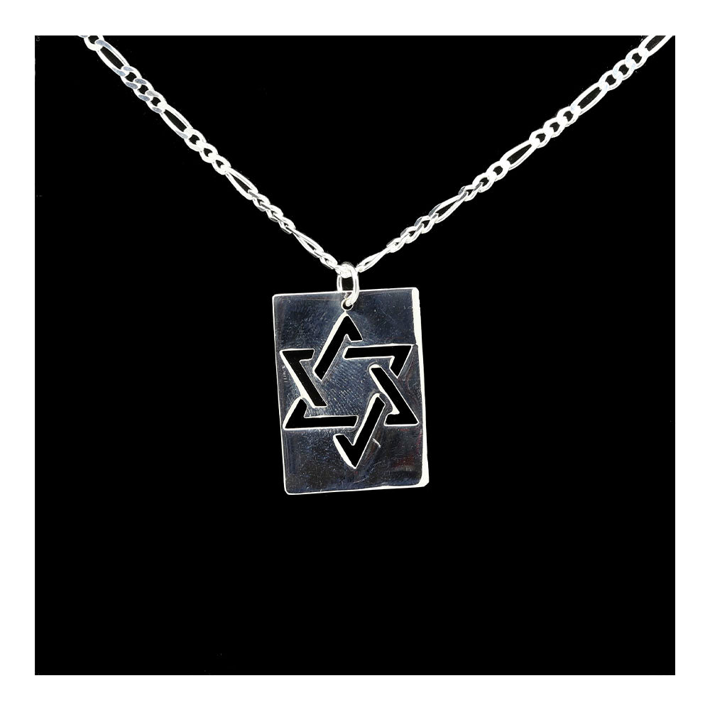 Sterling Silver Cutout Star of David Dog Tag