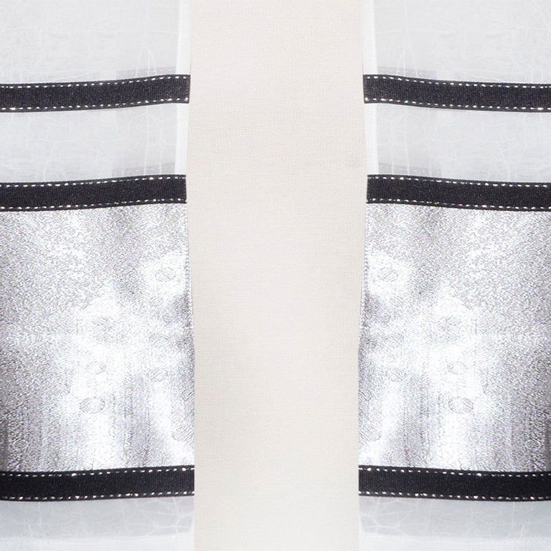 Tallit Set- Pennsylvania (Sheer with Black and Silver Shimmer Satin)