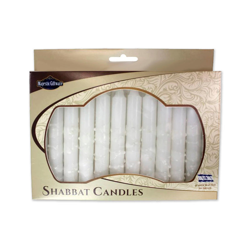 Shabbat Candles 12 Pack - White