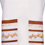 Tallit Set Brown and Gold Floral Sequin