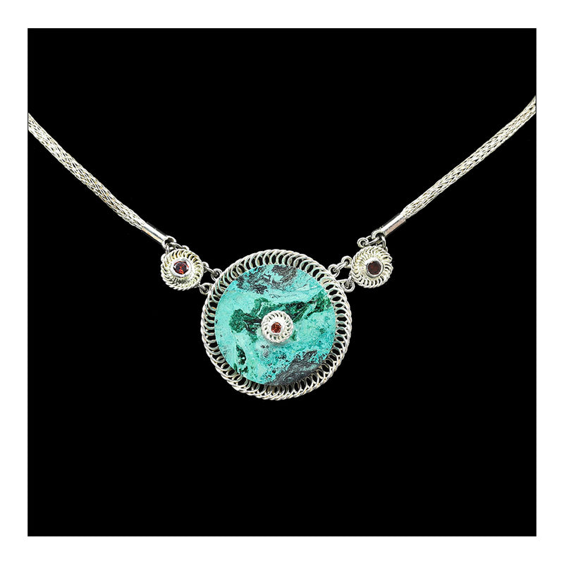 Eilat Stone Necklace with Garnets