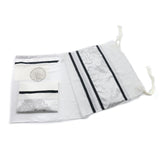 Tallit Set- Pennsylvania (Sheer with Black and Silver Shimmer Satin)