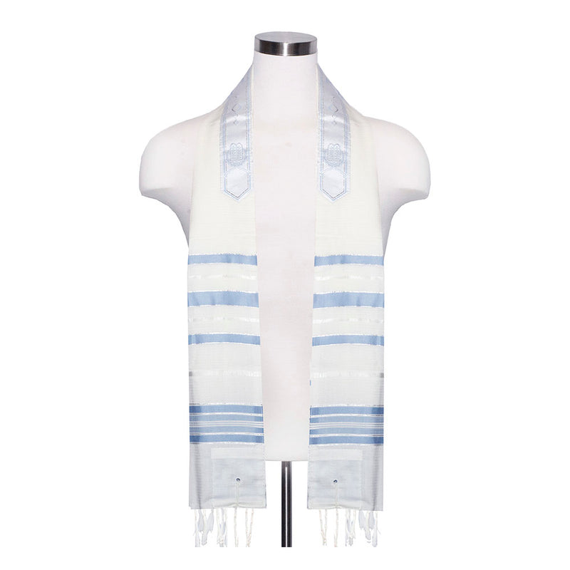 Assorted Wool Tallit with Blue Stripes