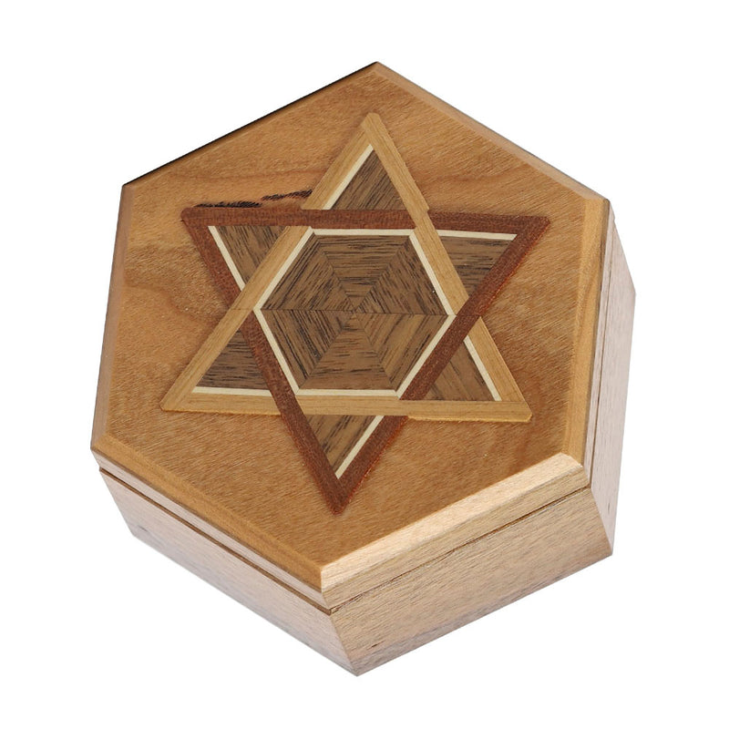 Hexagon Box with Star of David Motif