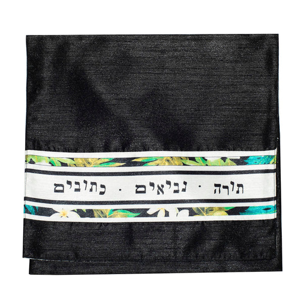 Tallit with Bag 39 Names with Black and Green