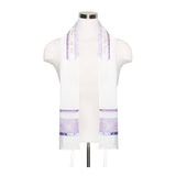 Tallit Set Sheer Ivory with Purple Flower Lace