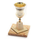 Kiddush Cup and Base- Halal Stone Tray and Stem