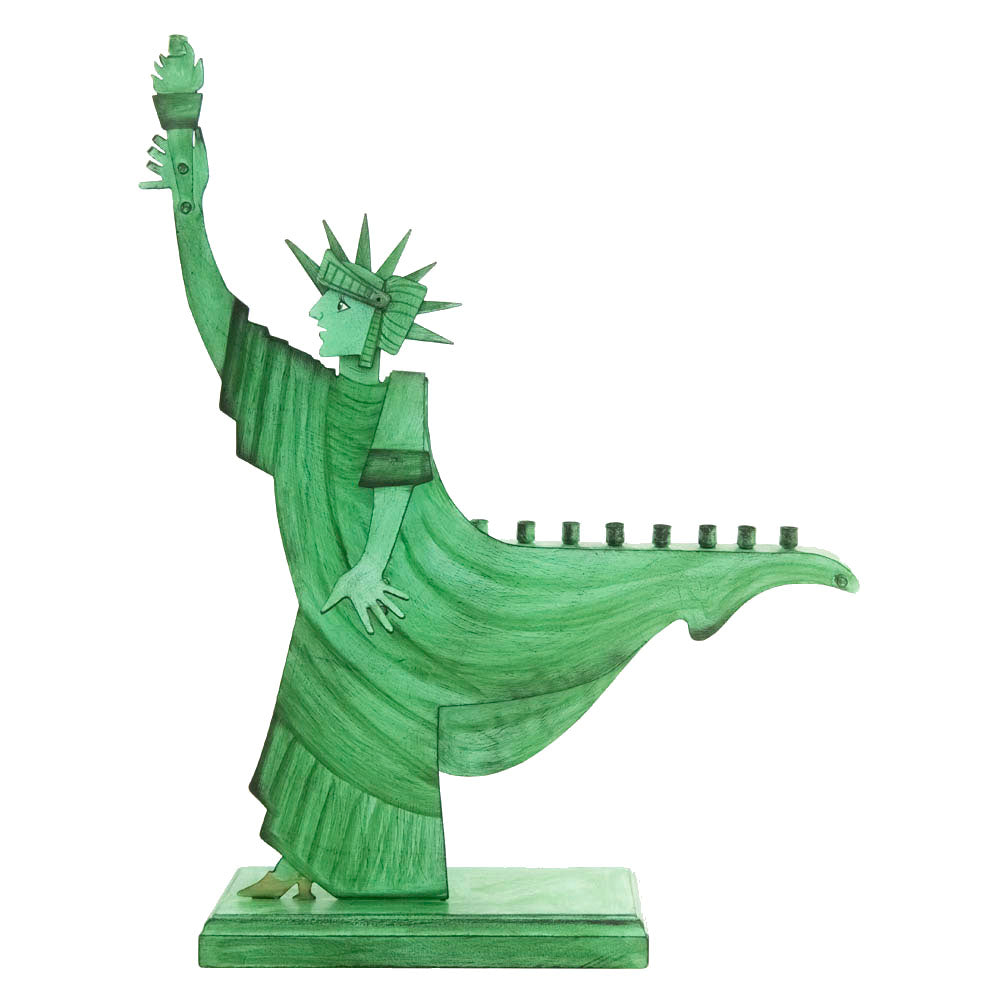 Artisan Statue of Liberty Hanukkiah