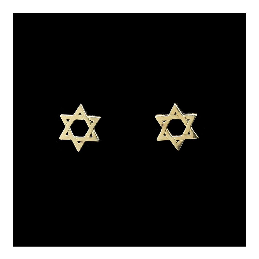 Gold Plated Star of David Earrings