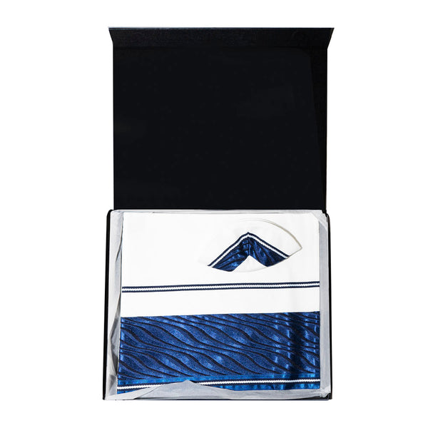Tallit Set- Mississippi (Blue Wave Satin Band)