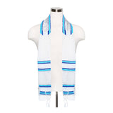 Tallit and Bag in Wool with Blue Trim