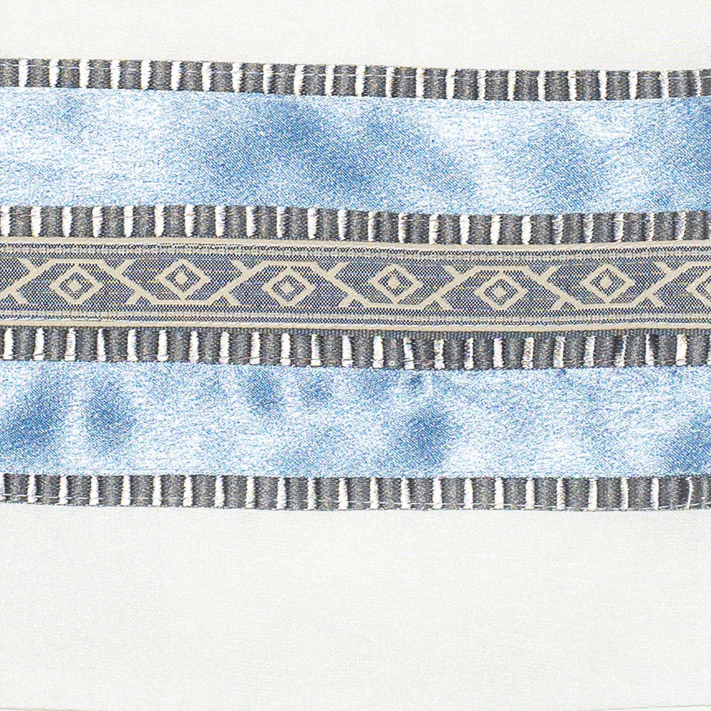 Gray and Medium Blue Ribbons Tallit Set