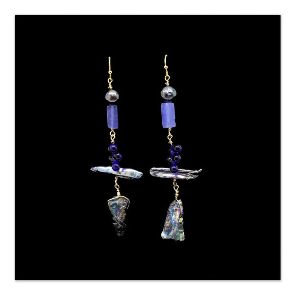 Earrings- Peacock Ore Drop by Jordan Aiken