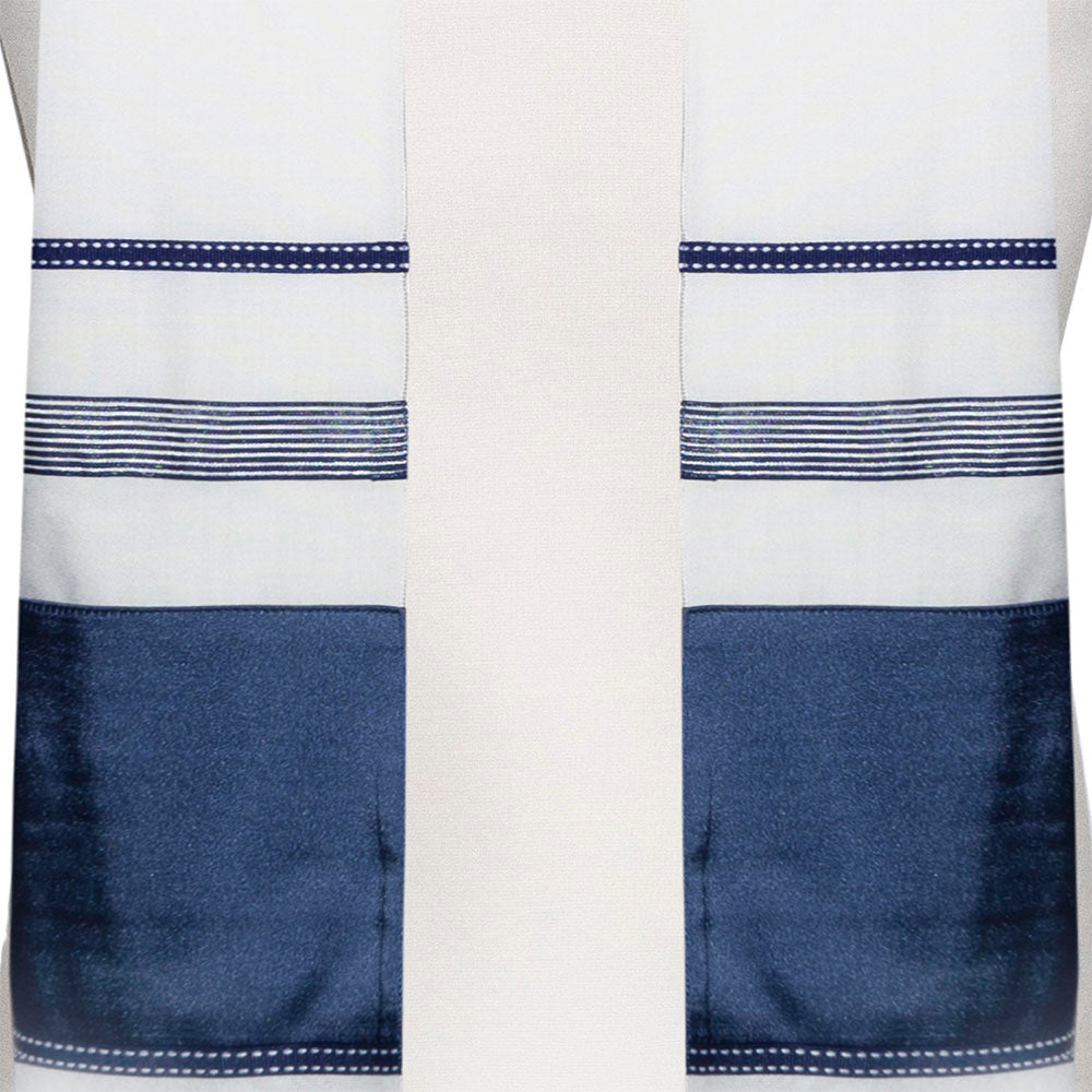 Tallit Set- Florida (Blue with White Contrast Stitch)
