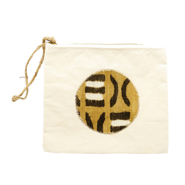 Canvas Zip Bag with African Print