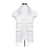 Assorted Wool Tallit with Blue Stripes