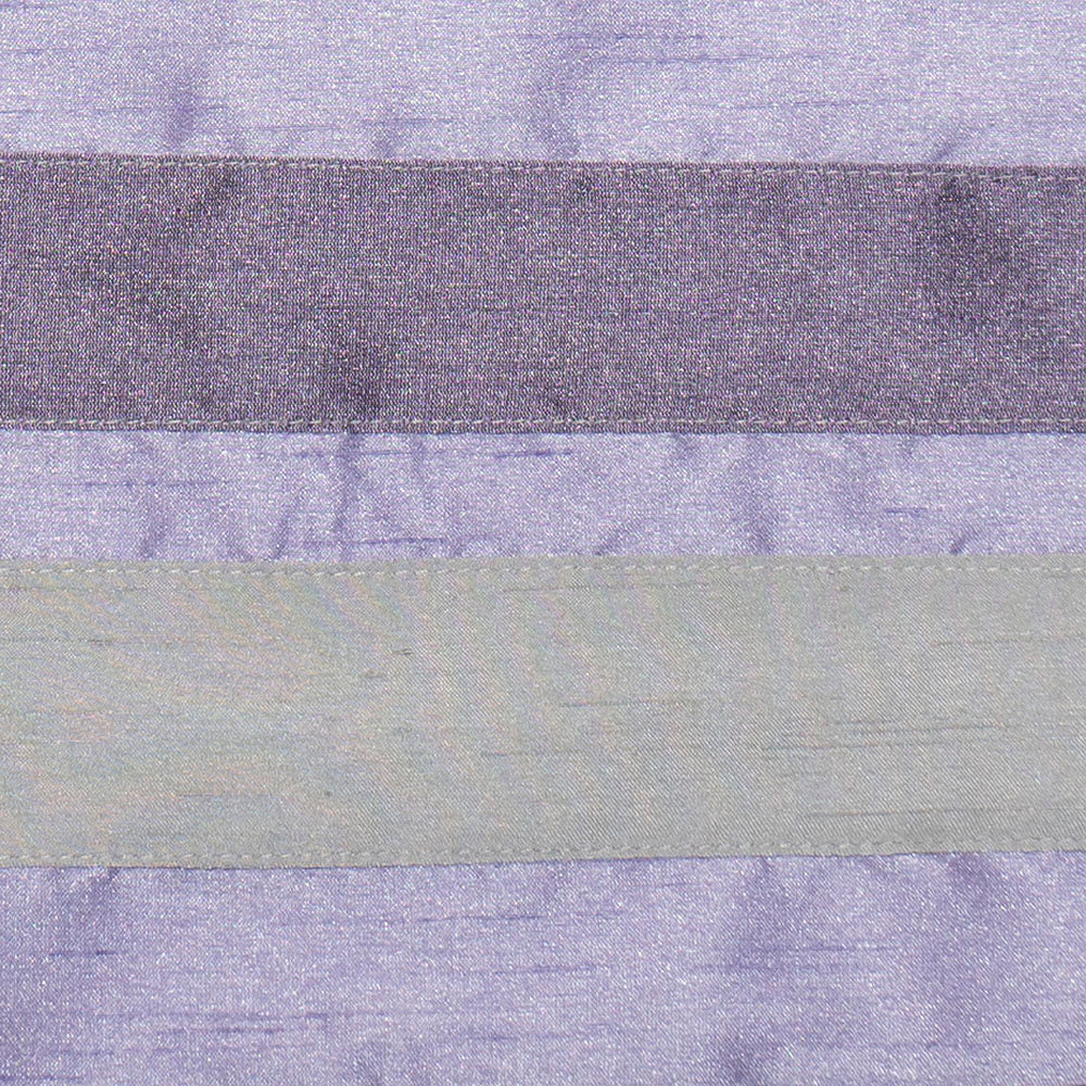 Cream Raw Silk with Purple Ribbons Tallit Set