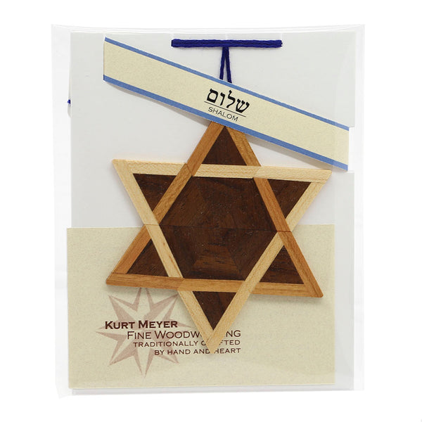 Hand Crafted Star of David Wood Ornament