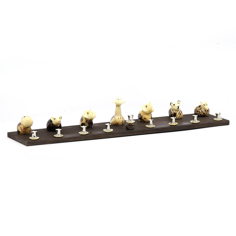 Animal Hanukkiah made from Palm Nuts