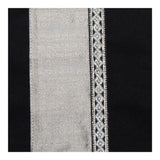 Tallit Set Silver Silk with Black Ribbon