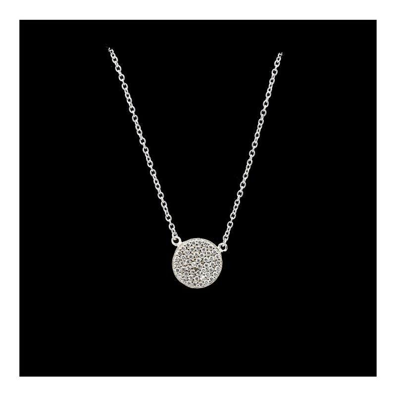 Disk Charm in Sterling Silver Necklace