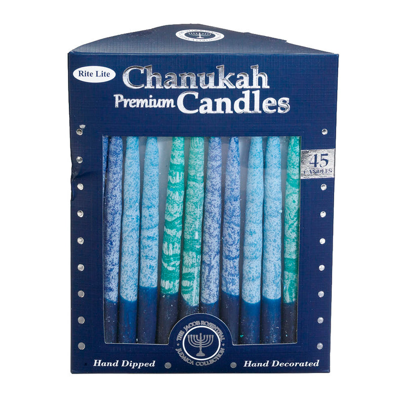 Premium Chanukah Candles - Frosted "Shades of Blue"