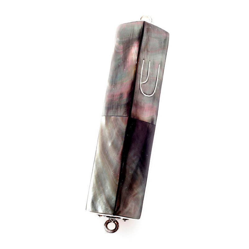 Bali Chai Mezuzah in Black Mussel Triangular