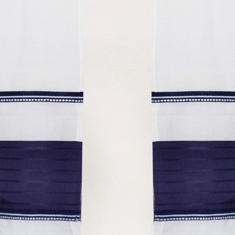 Tallit Set- Ramat Gan (Navy with White Contrast Stripe)