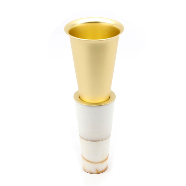 Kiddush Cup Set- Saltware with Gold Finish Bowl