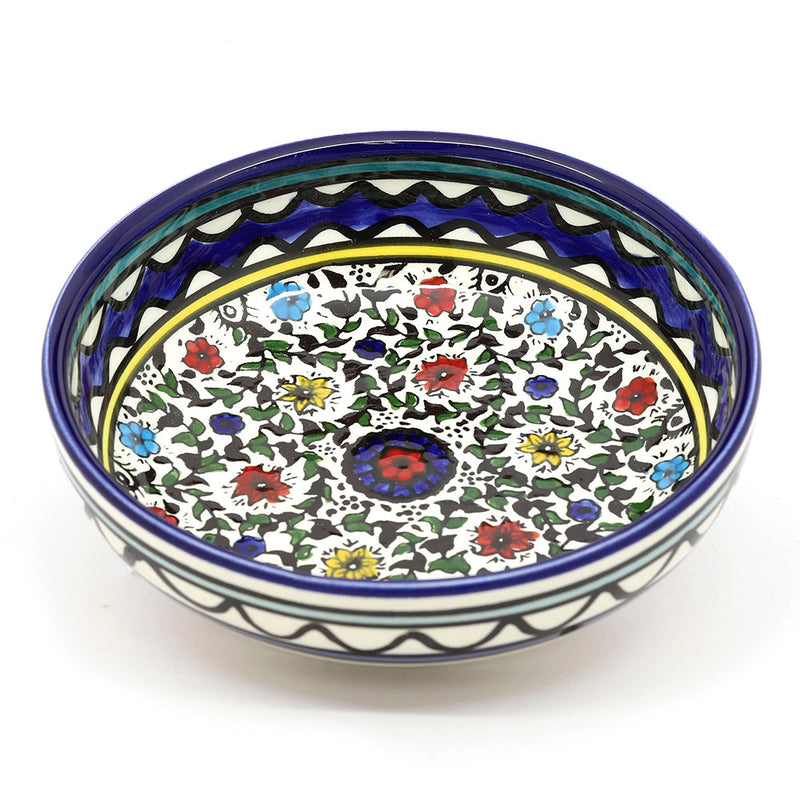 Ceramic Bowl with Flowers 5.75"