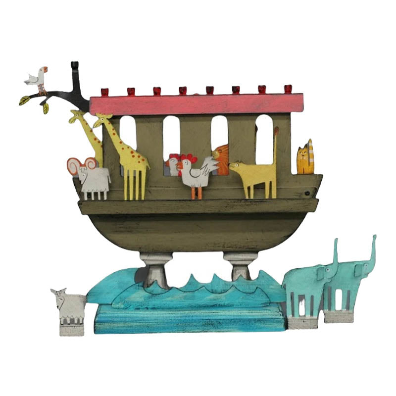 Artisan Hand-Made Noah's Ark Hanukkiah