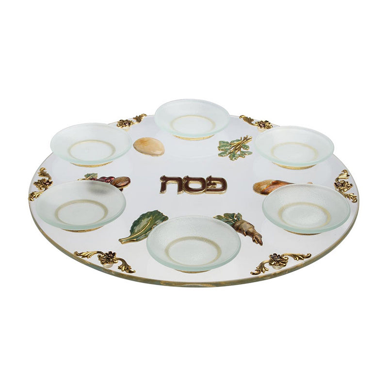 Seder Plate with Raised Enameled Symbolic Foods